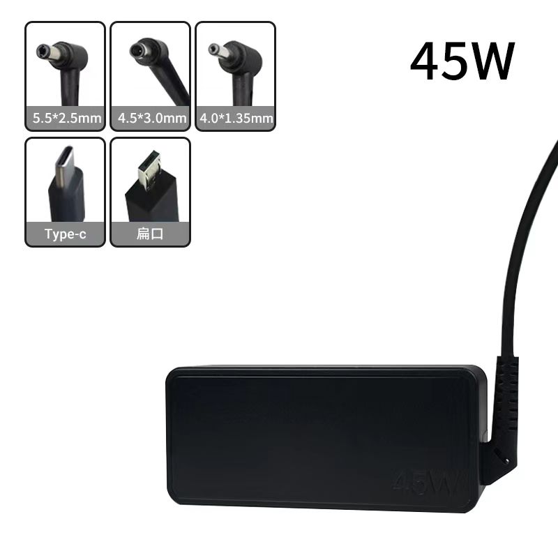 How can a laptop adapter achieve efficient and stable output adaptation in a multi-voltage input environment?